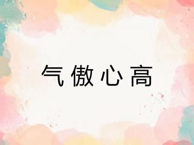 气傲心高