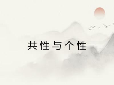 共性与个性