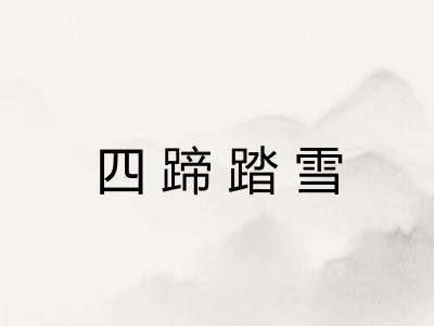 四蹄踏雪
