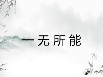 一无所能