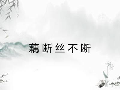 藕断丝不断