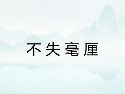 不失毫厘
