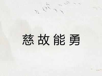 慈故能勇