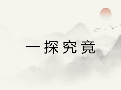 一探究竟