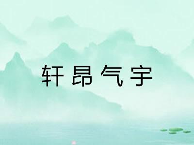 轩昂气宇