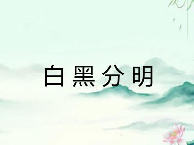 白黑分明