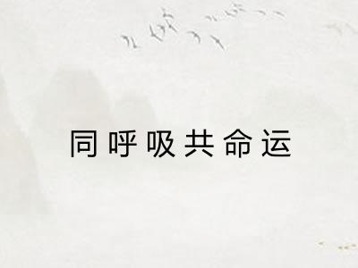 同呼吸共命运