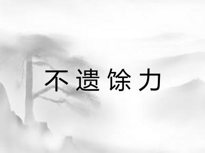 不遗馀力