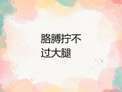 胳膊拧不过大腿