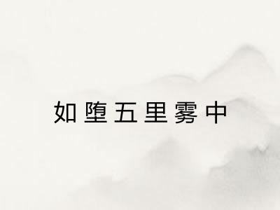 如堕五里雾中