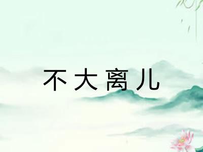 不大离儿