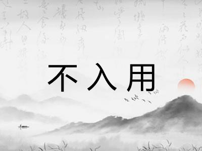 不入用