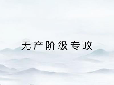无产阶级专政