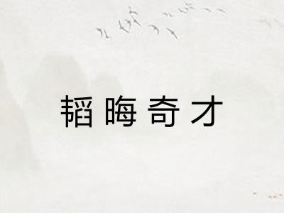 韬晦奇才