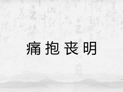 痛抱丧明