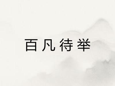 百凡待举