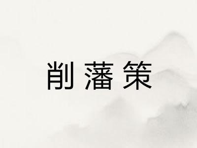 削藩策