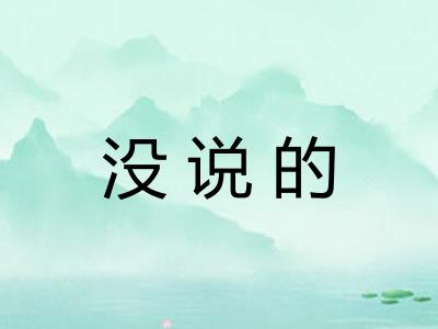 没说的