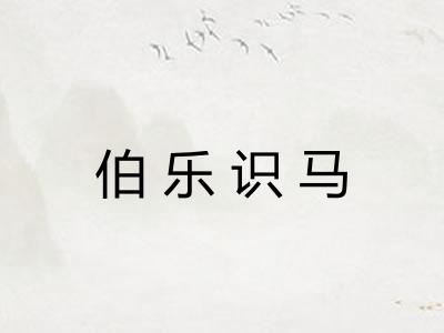 伯乐识马