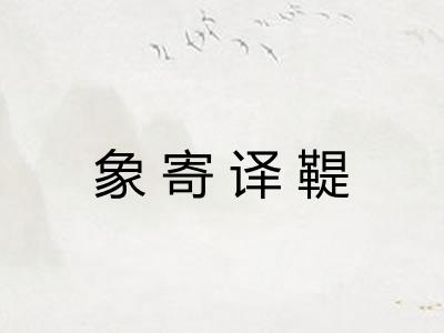 象寄译鞮