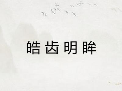 皓齿明眸