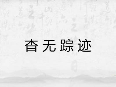 杳无踪迹