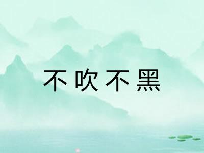 不吹不黑