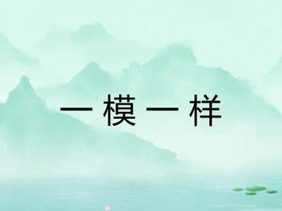 一模一样