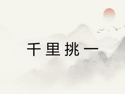 千里挑一