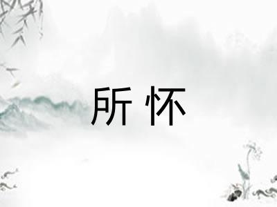 所怀