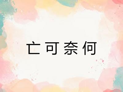 亡可奈何