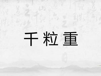 千粒重