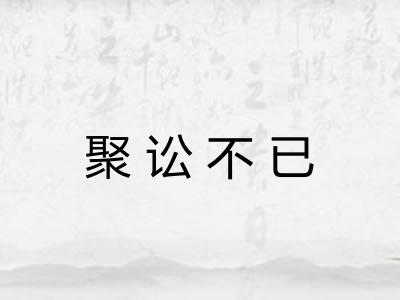 聚讼不已