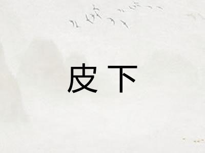 皮下