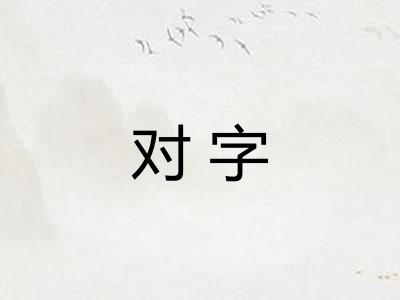 对字