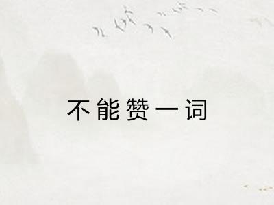 不能赞一词