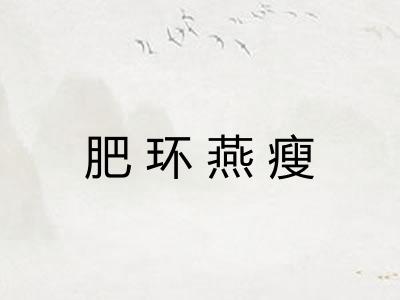肥环燕瘦