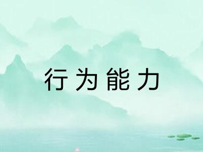 行为能力