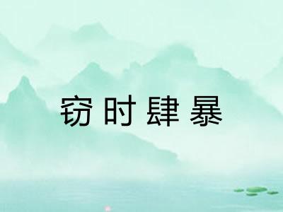窃时肆暴