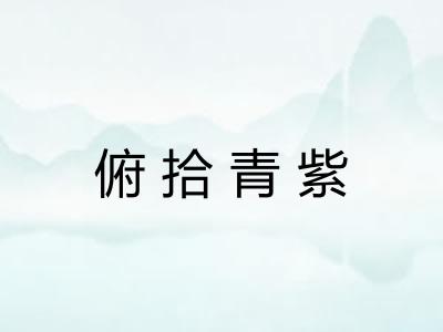 俯拾青紫