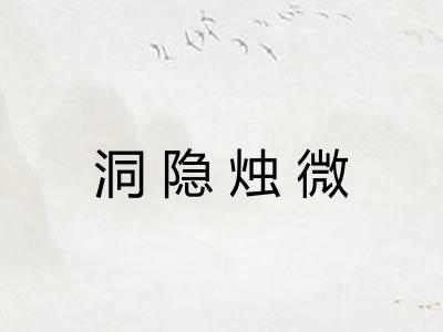 洞隐烛微