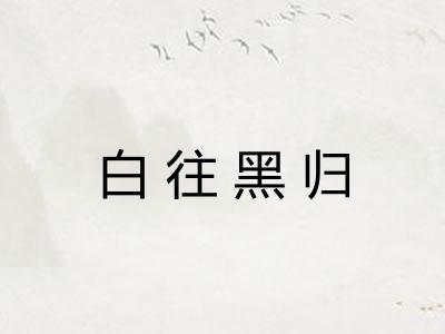 白往黑归