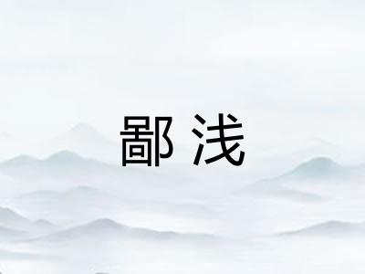 鄙浅
