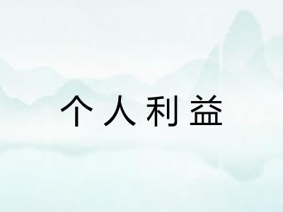 个人利益