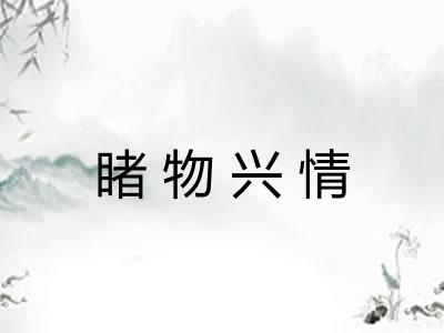 睹物兴情