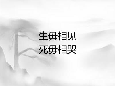 生毋相见死毋相哭
