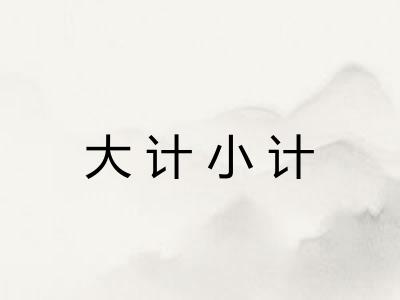 大计小计