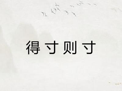得寸则寸