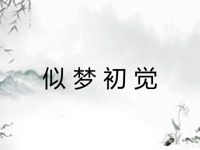 似梦初觉