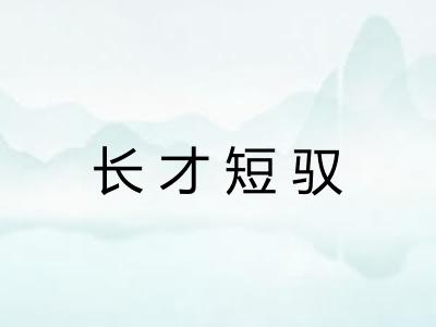 长才短驭